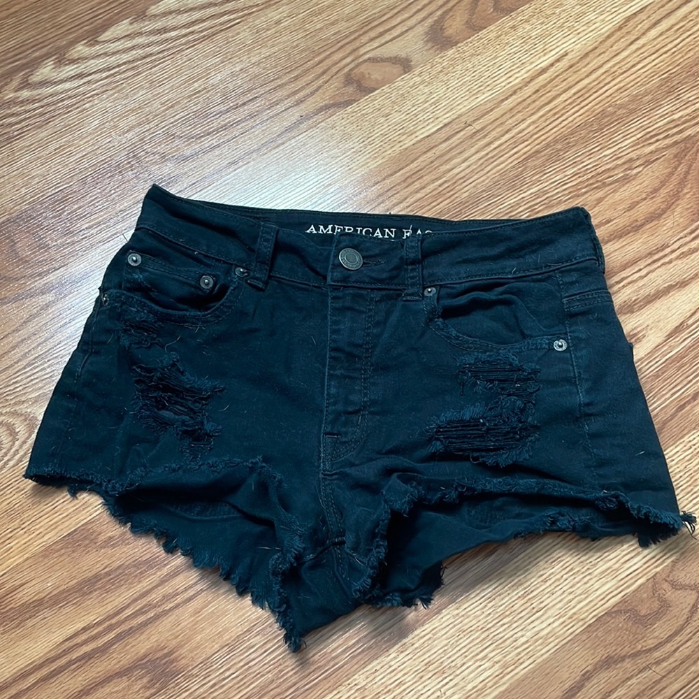 Black Denim Jean Shorts
